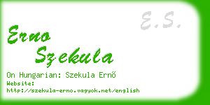 erno szekula business card